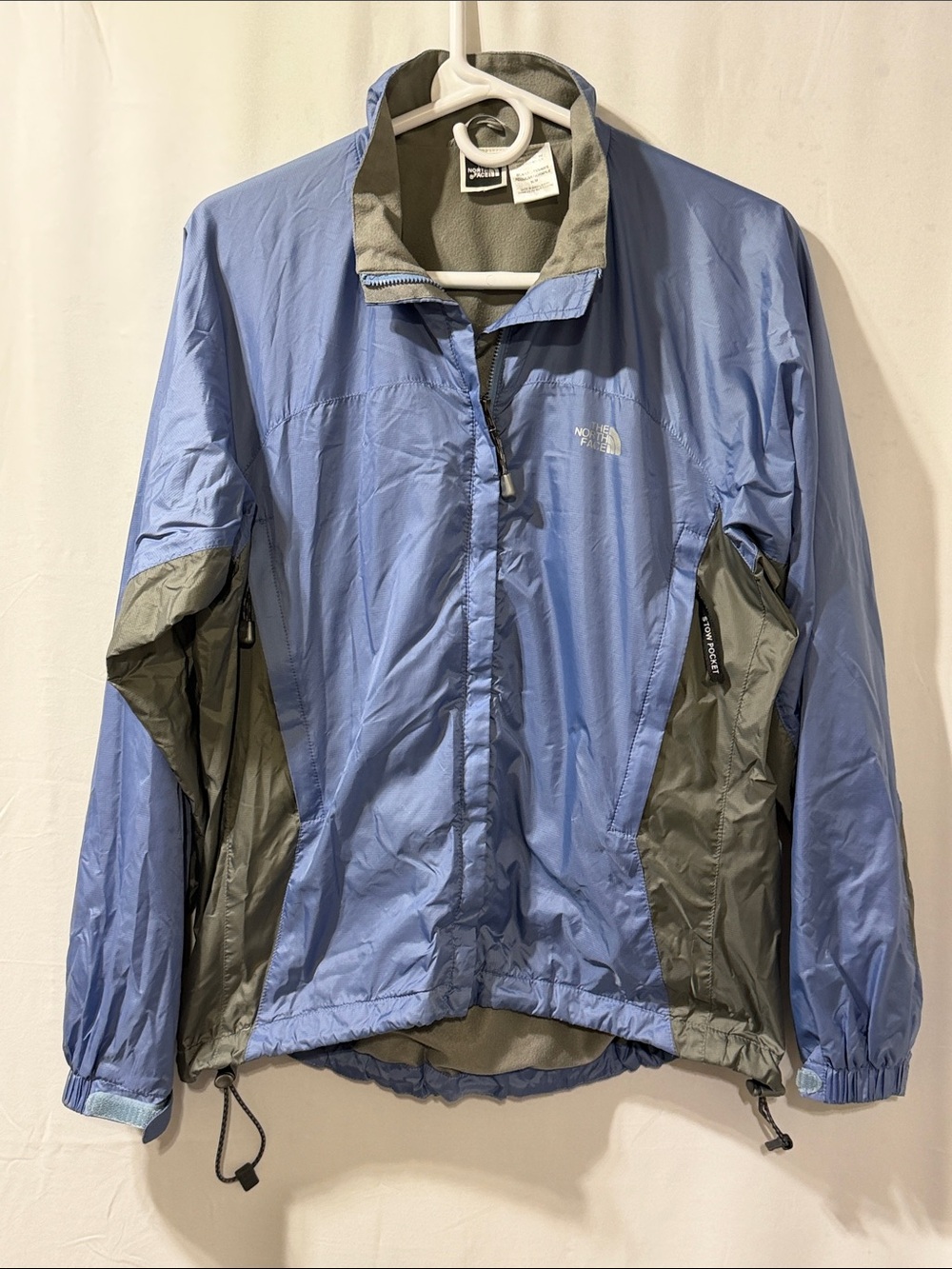 The North Face Women’s Sky Blue and Gray Windbreaker Jacket